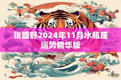 张盛舒2024年11月水瓶座运势精华版