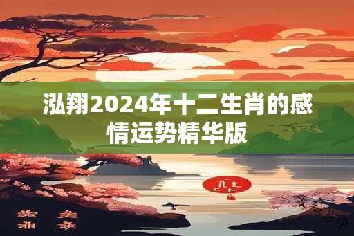 泓翔2024年十二生肖的感情运势精华版