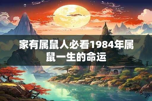 家有属鼠人必看1984年属鼠一生的命运