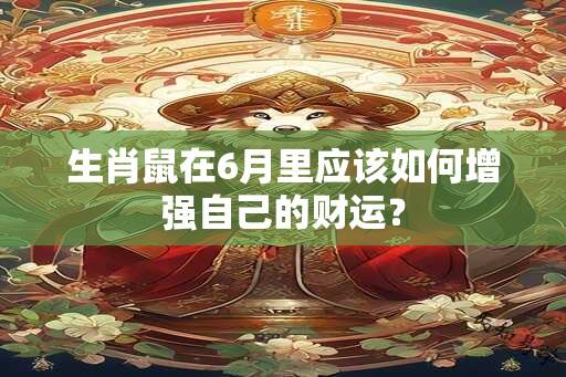 生肖鼠在6月里应该如何增强自己的财运？