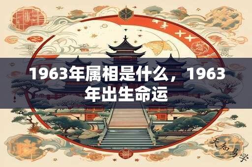 1963年属相是什么，1963年出生命运