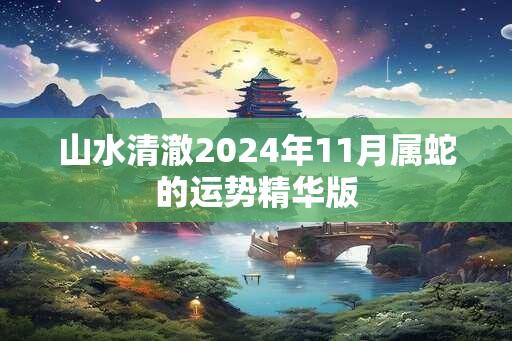 山水清澈2024年11月属蛇的运势精华版