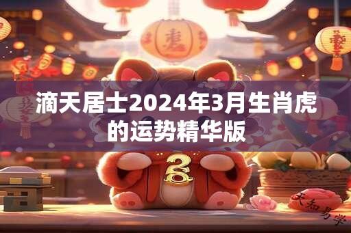 滴天居士2024年3月生肖虎的运势精华版