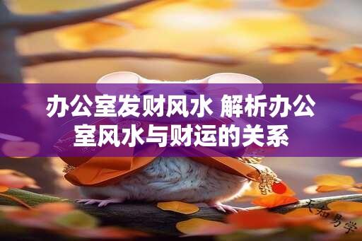 办公室发财风水 解析办公室风水与财运的关系