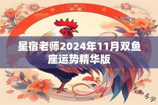 星宿老师2024年11月双鱼座运势精华版