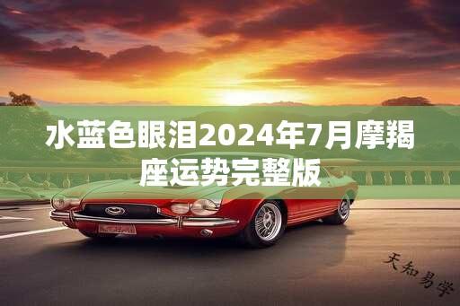 水蓝色眼泪2024年7月摩羯座运势完整版