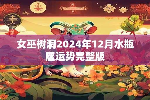 女巫树洞2024年12月水瓶座运势完整版