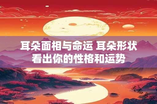 耳朵面相与命运 耳朵形状看出你的性格和运势