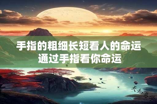 手指的粗细长短看人的命运 通过手指看你命运