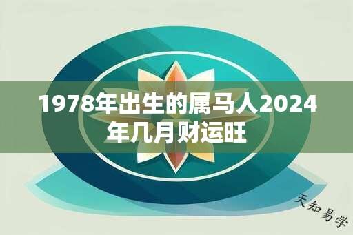 1978年出生的属马人2024年几月财运旺