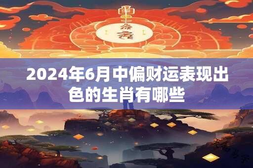 2024年6月中偏财运表现出色的生肖有哪些