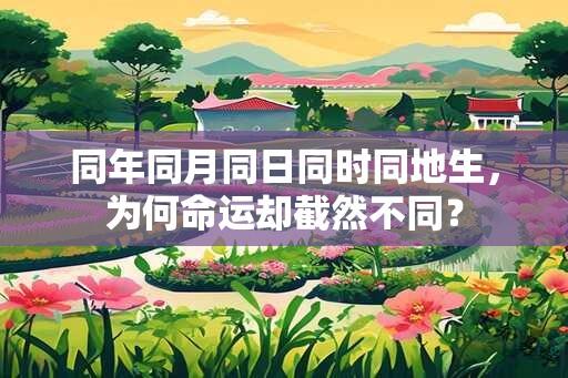 同年同月同日同时同地生，为何命运却截然不同？