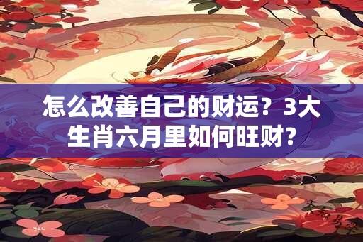 怎么改善自己的财运？3大生肖六月里如何旺财？