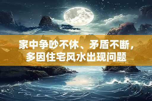 家中争吵不休、矛盾不断，多因住宅风水出现问题