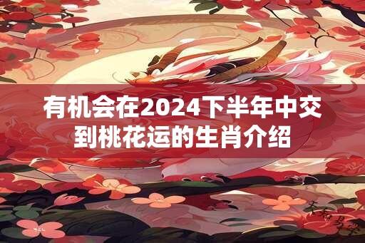 有机会在2024下半年中交到桃花运的生肖介绍