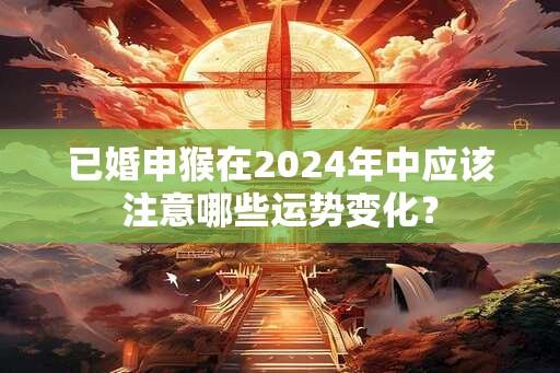 已婚申猴在2024年中应该注意哪些运势变化？