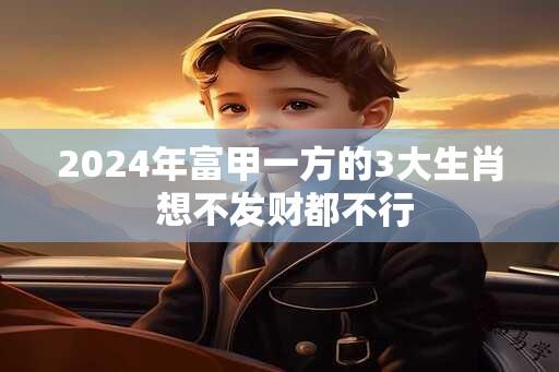 2024年富甲一方的3大生肖 想不发财都不行