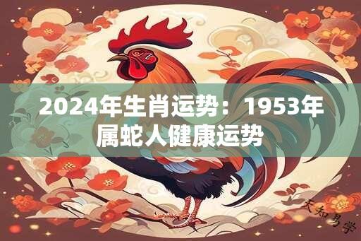 2024年生肖运势：1953年属蛇人健康运势