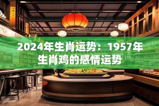 2024年生肖运势：1957年生肖鸡的感情运势