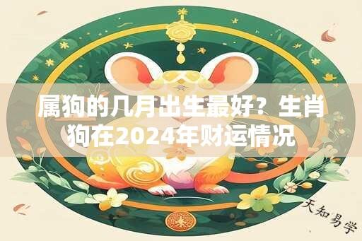 属狗的几月出生最好？生肖狗在2024年财运情况