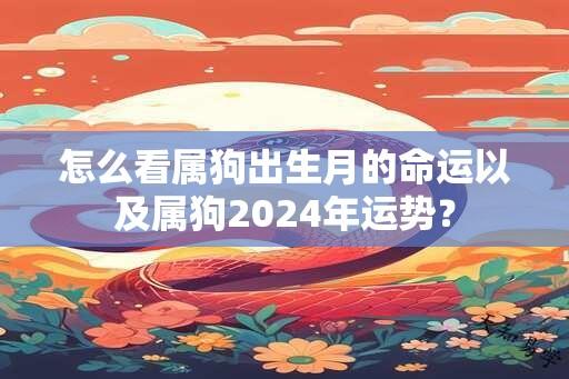 怎么看属狗出生月的命运以及属狗2024年运势？