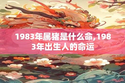 1983年属猪是什么命,1983年出生人的命运