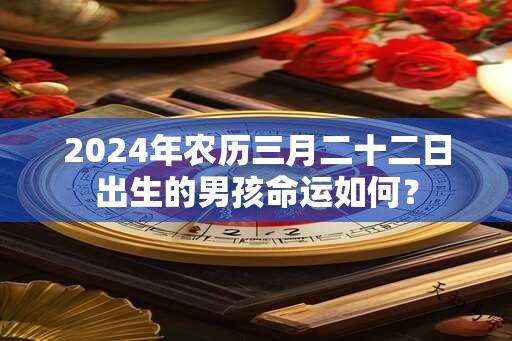 2024年农历三月二十二日出生的男孩命运如何？