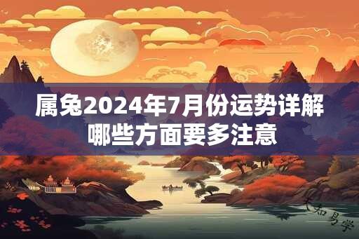 属兔2024年7月份运势详解 哪些方面要多注意