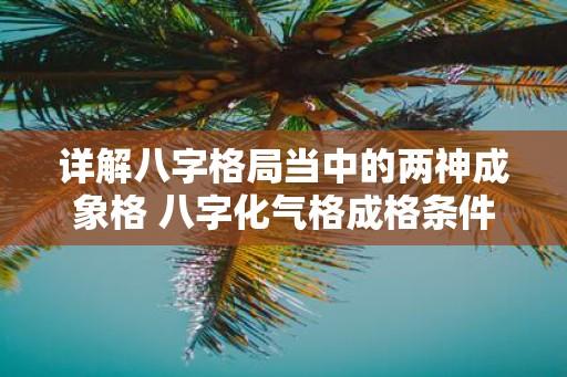 详解八字格局当中的两神成象格 八字化气格成格条件