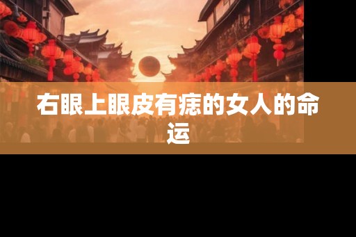 右眼上眼皮有痣的女人的命运