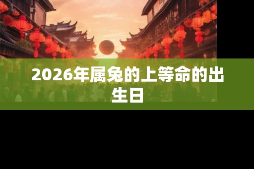 2026年属兔的上等命的出生日
