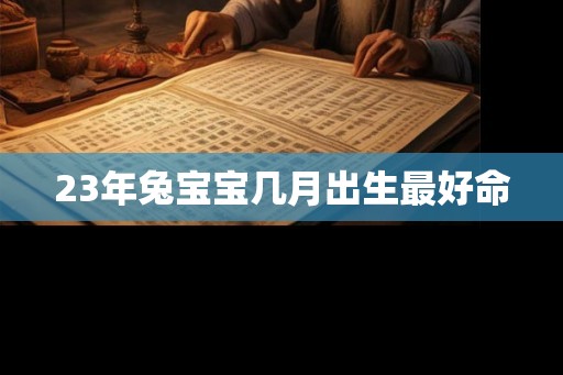 23年兔宝宝几月出生最好命