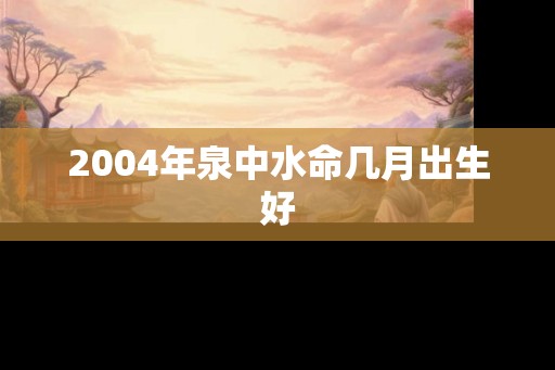 2004年泉中水命几月出生好