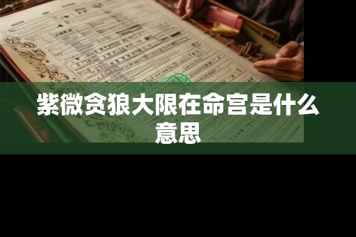 紫微贪狼大限在命宫是什么意思
