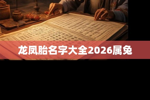 龙凤胎名字大全2026属兔