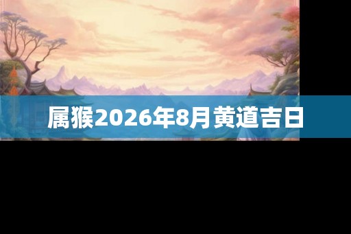 属猴2026年8月黄道吉日