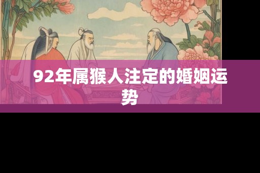 92年属猴人注定的婚姻运势