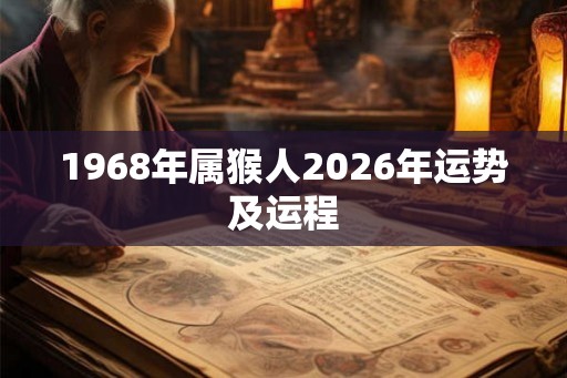 1968年属猴人2026年运势及运程 1968年属猴人2026年运势及运程