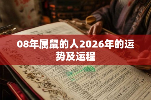 08年属鼠的人2026年的运势及运程
