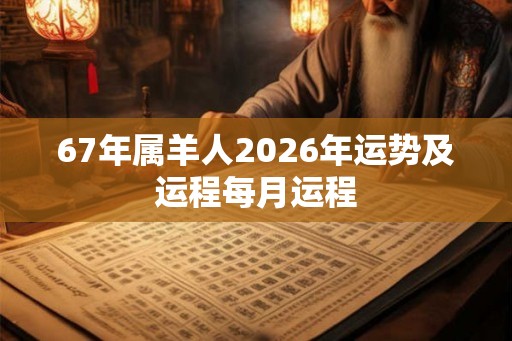 67年属羊人2026年运势及运程每月运程