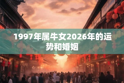 1997年属牛女2026年的运势和婚姻
