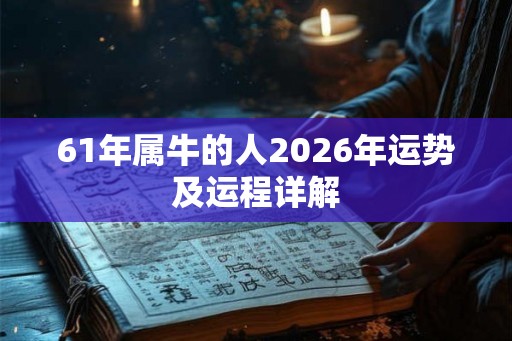 61年属牛的人2026年运势及运程详解