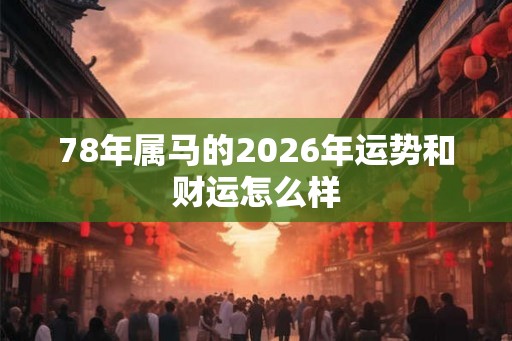 78年属马的2026年运势和财运怎么样 78年属马的2026年运势和财运怎么样