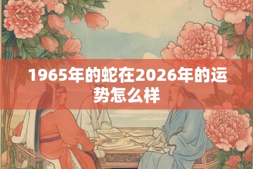 1965年的蛇在2026年的运势怎么样