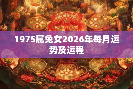 1975属兔女2026年每月运势及运程 1975属兔女2026年每月运势及运程