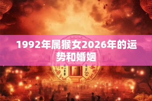 1992年属猴女2026年的运势和婚姻 1992年属猴女2026年的运势和婚姻