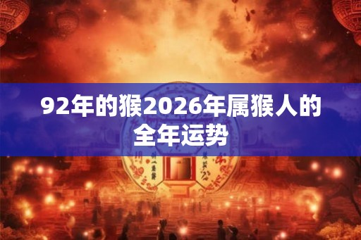92年的猴2026年属猴人的全年运势