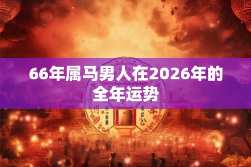 66年属马男人在2026年的全年运势