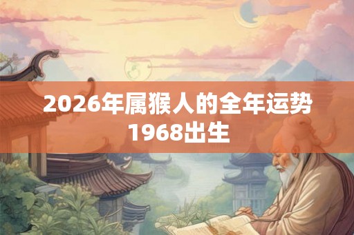 2026年属猴人的全年运势1968出生