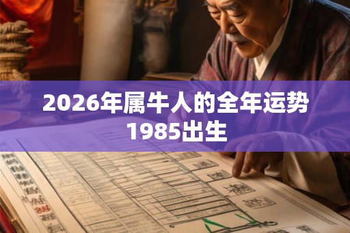 2026年属牛人的全年运势1985出生